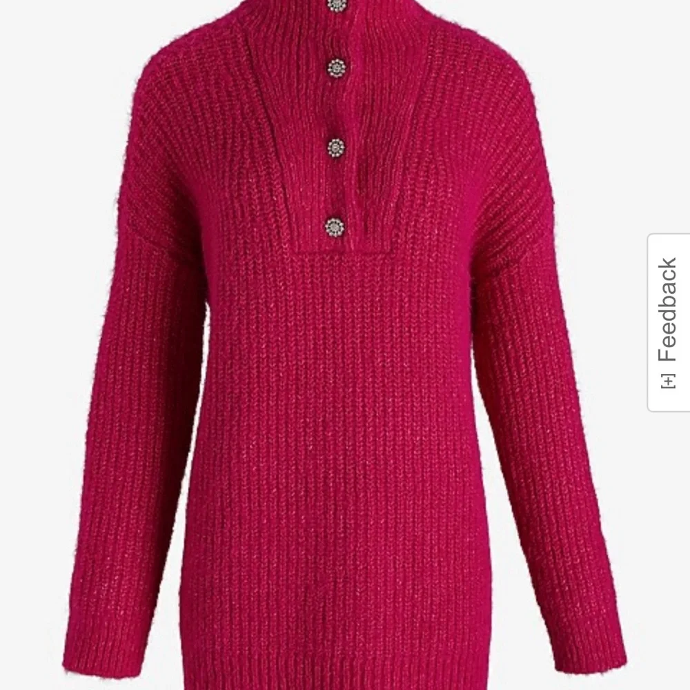 🆕Express Fuchsia Cowl Neck Sweater - Picture 5 of 7